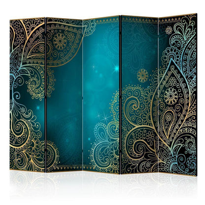 Room Divider - Oriental wings II- A 5 Panel Folding Screen For Living rooms, bedrooms or home office, decorative folding screen made with wood and canvas