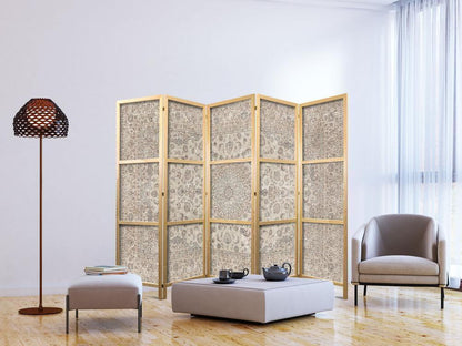 Japanese Room Divider - Desert Nights - Ornamented Persian Carpet in Muted Colors