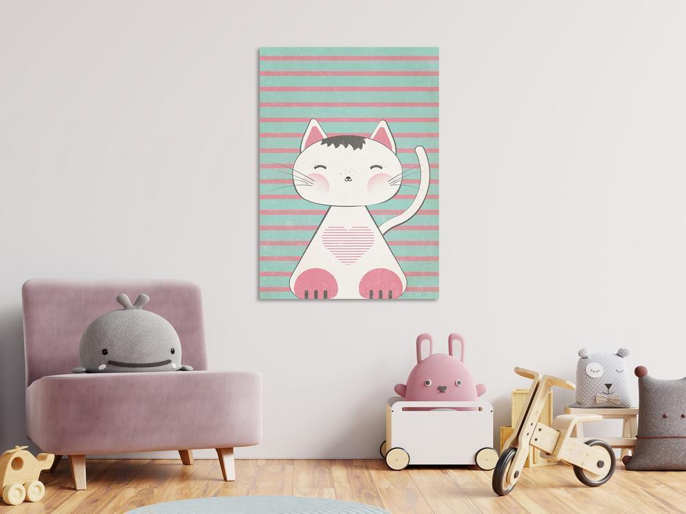 Canvas Print - Striped Kitten (1 Part) Vertical-ArtfulPrivacy-Wall Art Collection