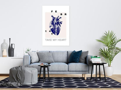 Canvas Print - Take My Heart (1 Part) Vertical-ArtfulPrivacy-Wall Art Collection