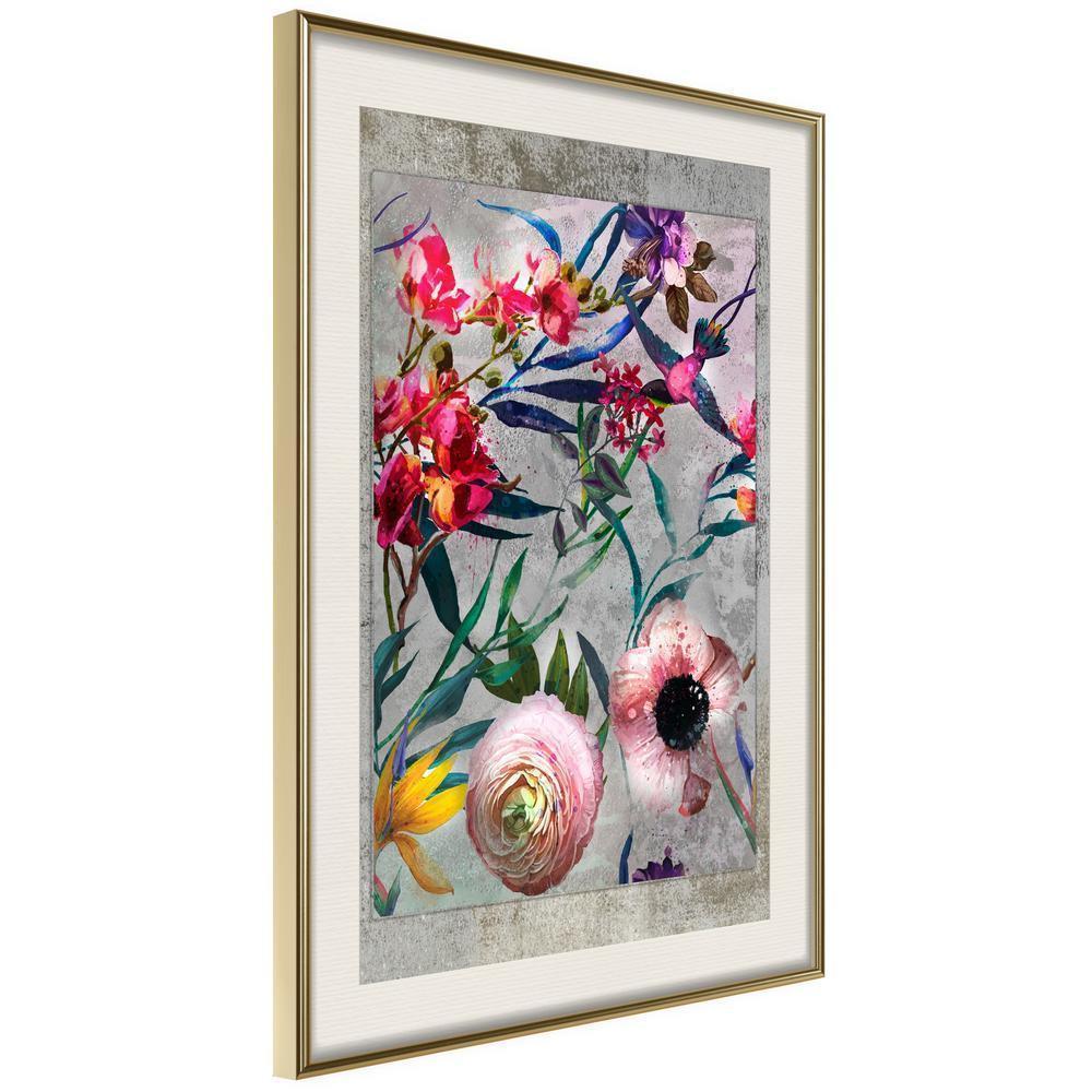 Botanical Wall Art - Scattered Flowers-artwork for wall with acrylic glass protection