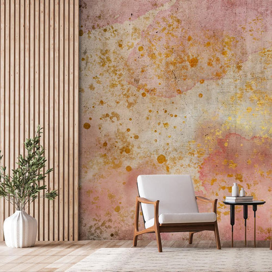 Wall Mural - Golden Bubbles-Wall Murals-ArtfulPrivacy