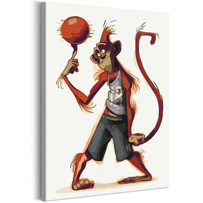 Start learning Painting - Paint By Numbers Kit - Monkey Basketball Player - new hobby
