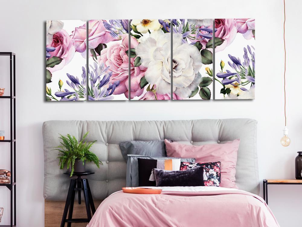 Canvas Print - Rose Composition (5 Parts) Narrow Colourful-ArtfulPrivacy-Wall Art Collection