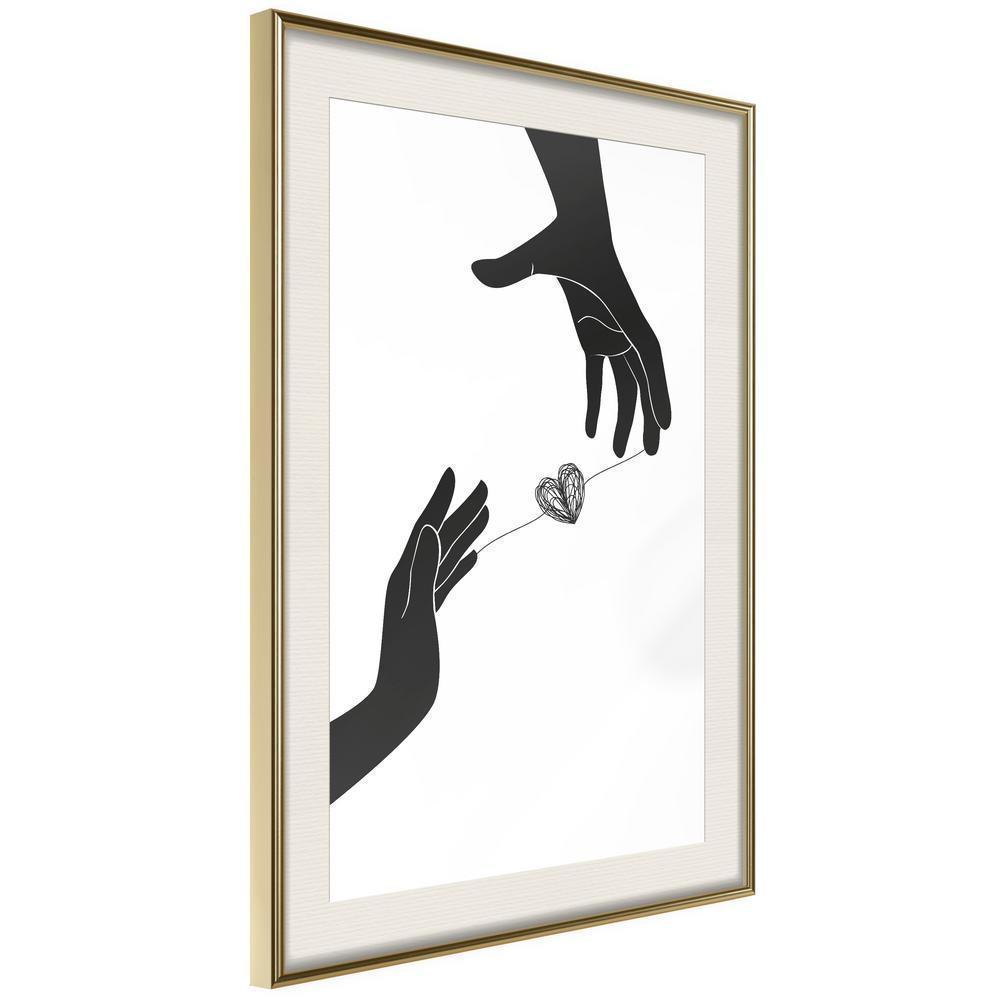 Black and White Framed Poster - Instant Connection-artwork for wall with acrylic glass protection