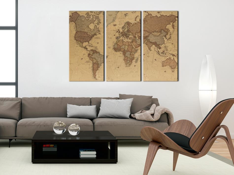 Canvas Print - Stylish World Map-ArtfulPrivacy-Wall Art Collection