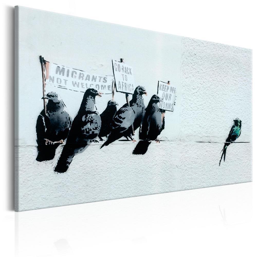 Canvas Print - Protesting Birds by Banksy-ArtfulPrivacy-Wall Art Collection