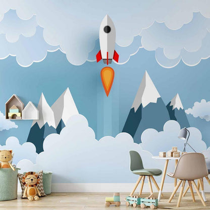 Wall Mural - Rocket in the Clouds