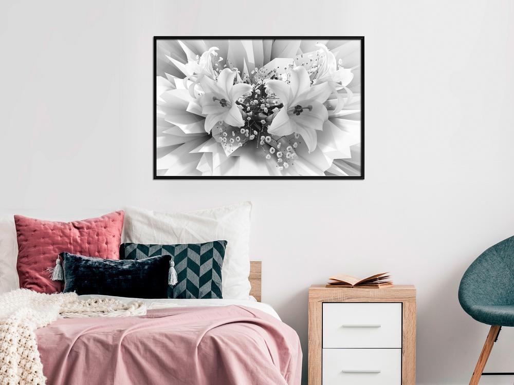 Botanical Wall Art - Crystal Lillies-artwork for wall with acrylic glass protection