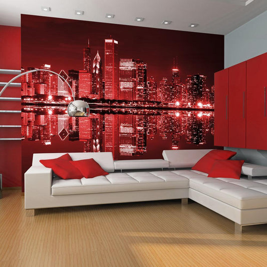 Wall Mural - Wine-colored Chicago-Wall Murals-ArtfulPrivacy