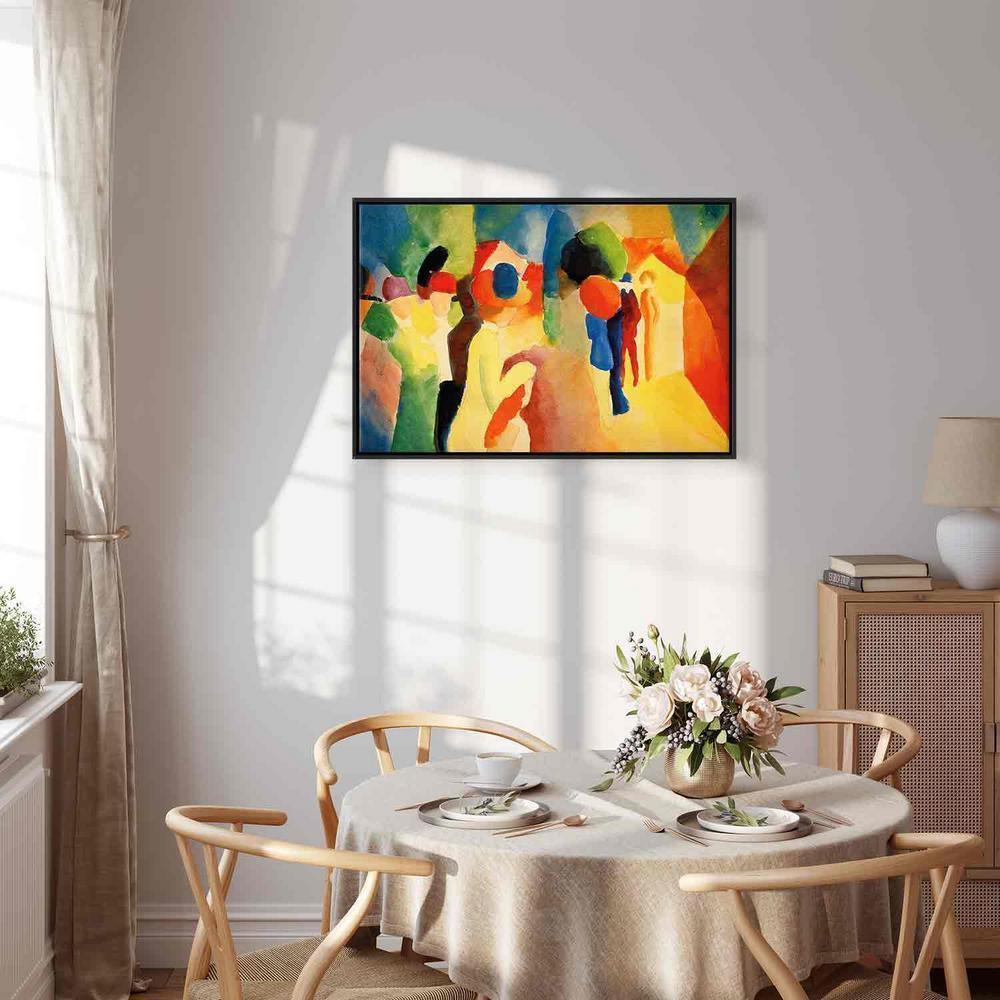 Canvas Print - With a Yellow Jacket (August Macke)