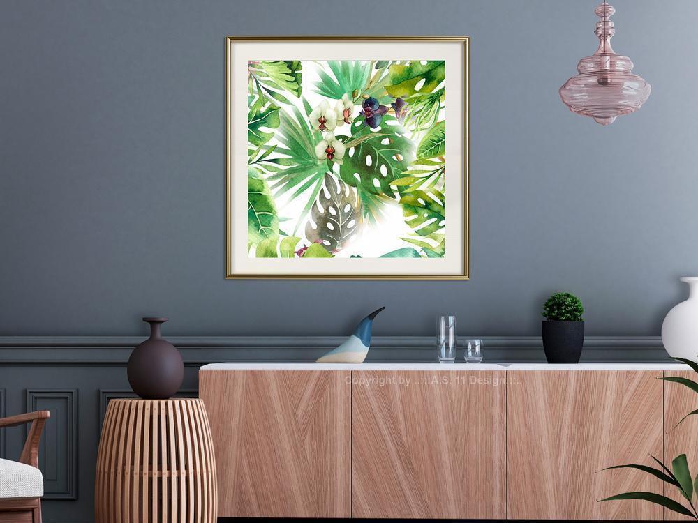 Botanical Wall Art - Monsteras, Inc. II (Square)-artwork for wall with acrylic glass protection