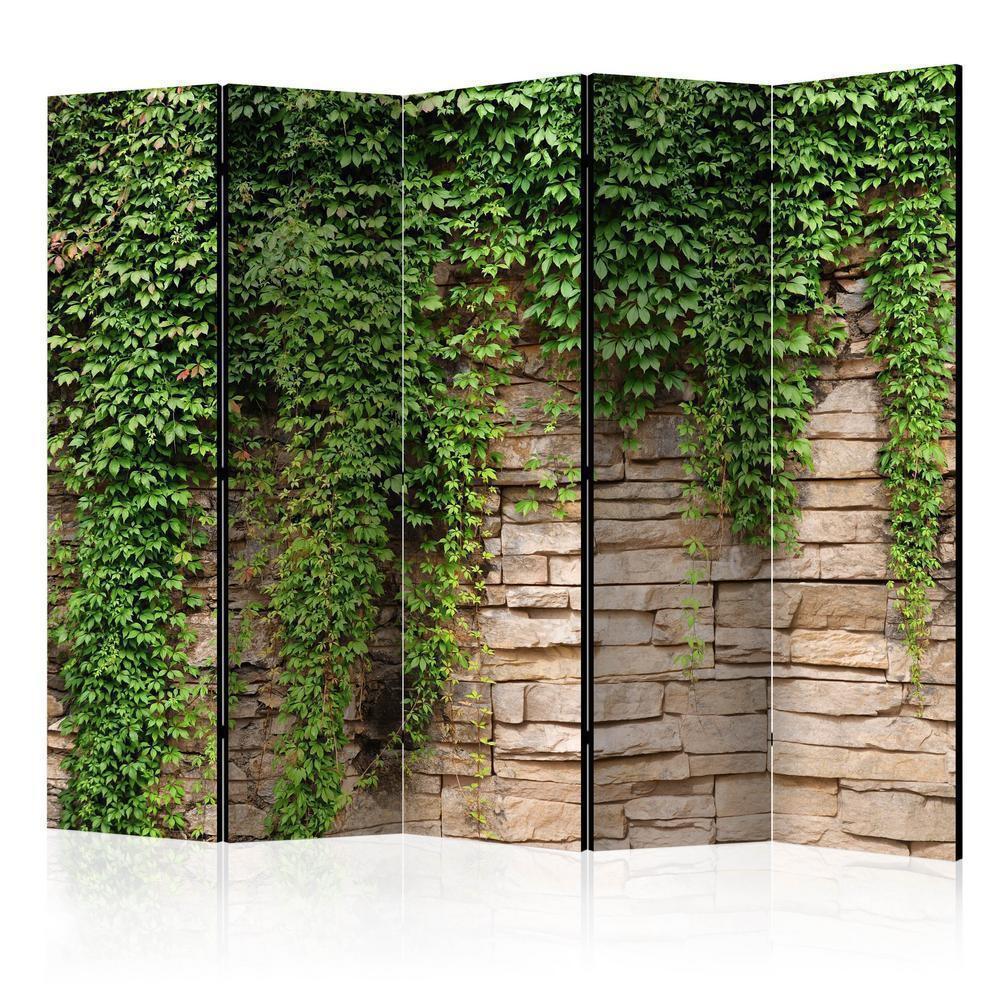 Room Divider - Ivy wall II- A 5 Panel Folding Screen For Living rooms, bedrooms or home office, decorative folding screen made with wood and canvas