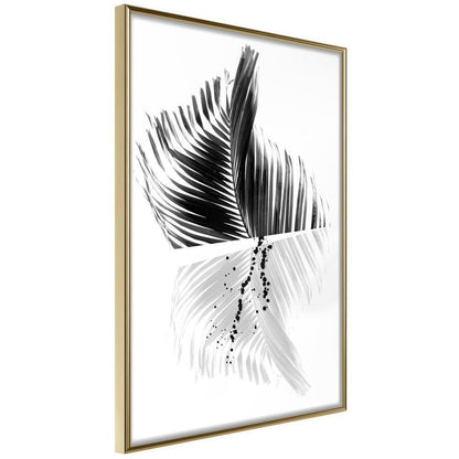 Botanical Wall Art - Abstract Feather-artwork for wall with acrylic glass protection