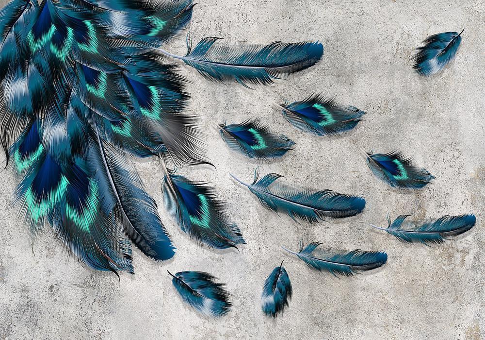 Wall Mural - Blown Feathers-Wall Murals-ArtfulPrivacy