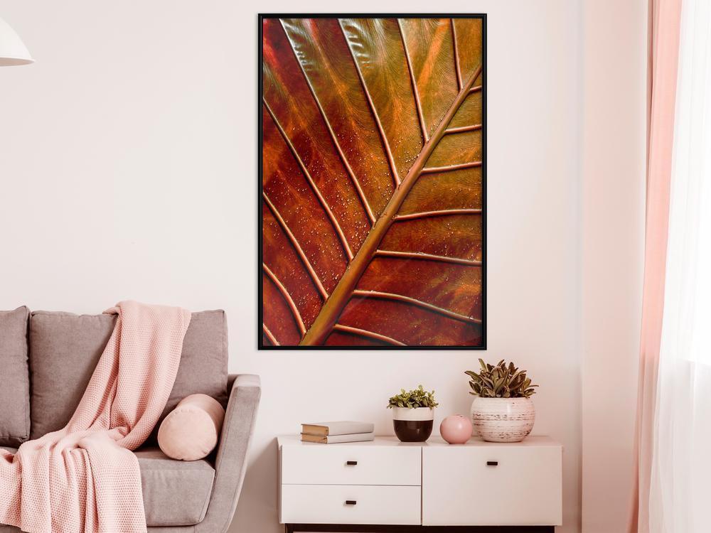 Autumn Framed Poster - Bronze Leaf-artwork for wall with acrylic glass protection