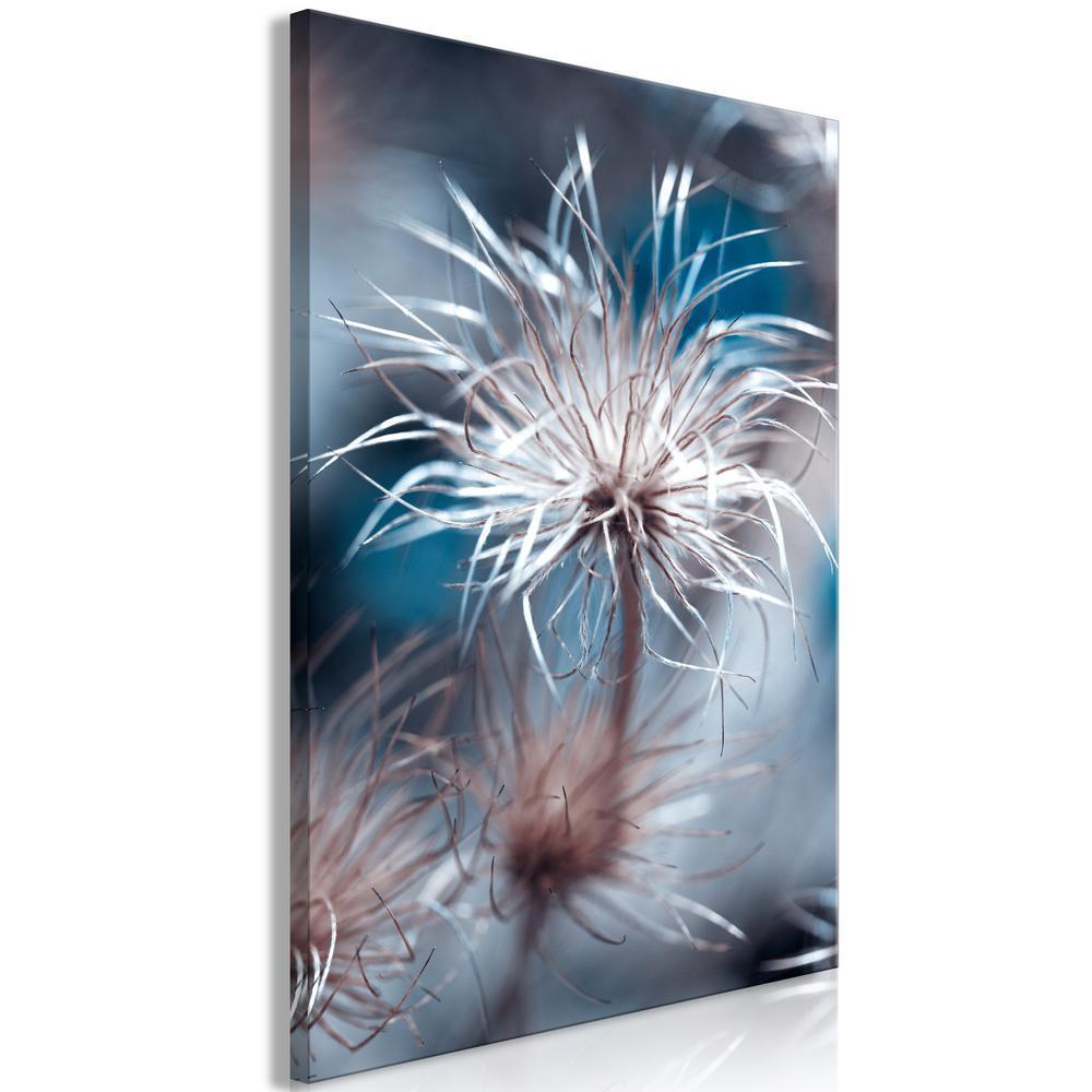 Canvas Print - Plant in Blues (1 Part) Vertical-ArtfulPrivacy-Wall Art Collection