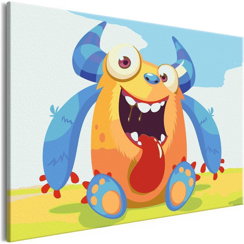 Start learning Painting - Paint By Numbers Kit - Cute Monster - new hobby