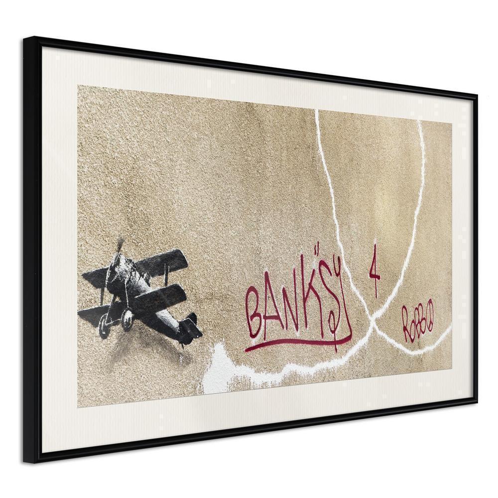 Urban Art Frame - Banksy: Love Plane-artwork for wall with acrylic glass protection