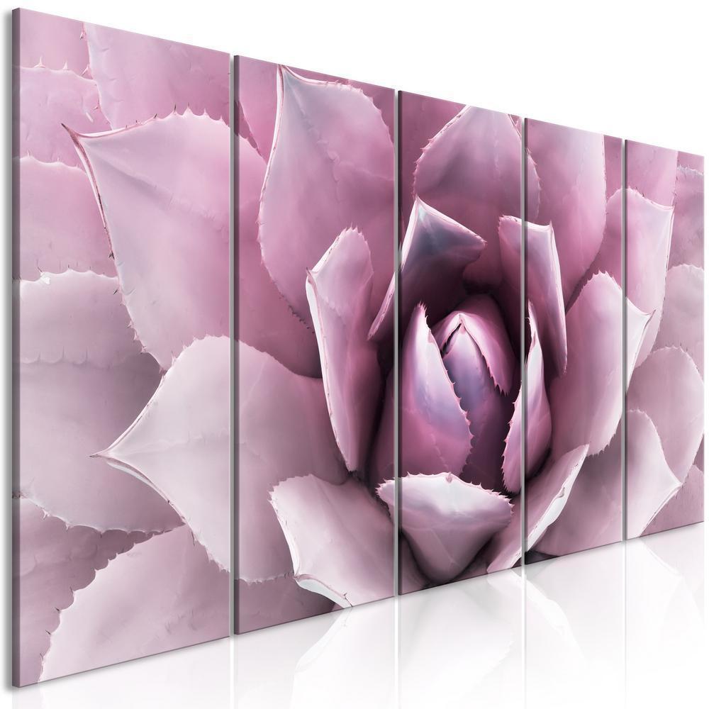 Canvas Print - Agave (5 Parts) Narrow Pink-ArtfulPrivacy-Wall Art Collection