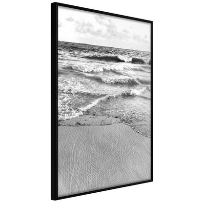Black and White Framed Poster - At the Seaside-artwork for wall with acrylic glass protection