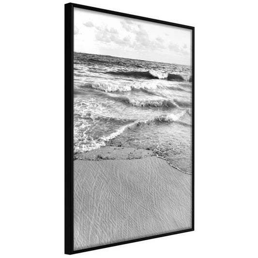 Black and White Framed Poster - At the Seaside-artwork for wall with acrylic glass protection