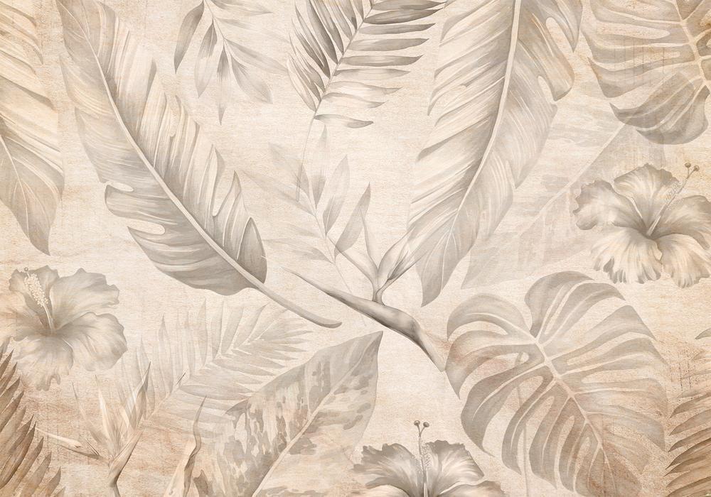 Wall Mural - Tropic in Sepia-Wall Murals-ArtfulPrivacy