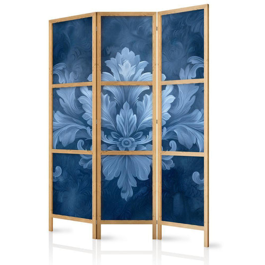 Japanese Room Divider - Ornament in Blue and Cool Colors - Dark Blue Decoration