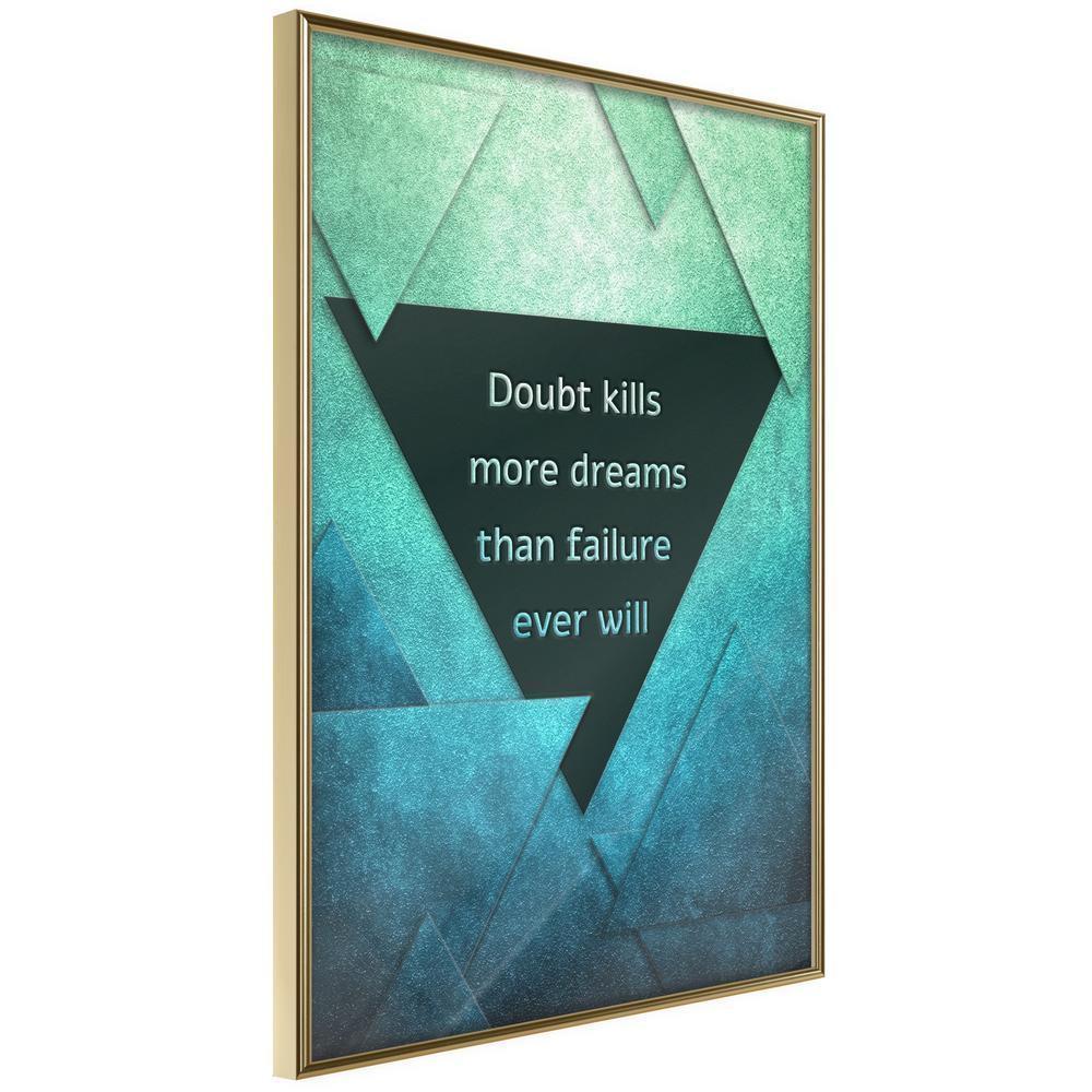 Motivational Wall Frame - Doubts II-artwork for wall with acrylic glass protection