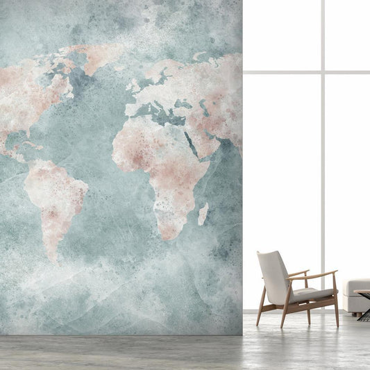 Wall Mural - Delicate Map-Wall Murals-ArtfulPrivacy