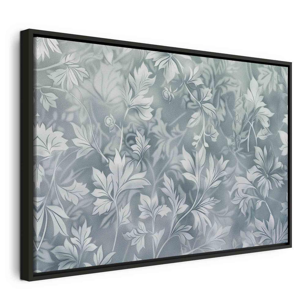 Canvas Print - Ornaments in Worn Muted Turquoises: Delicate Plant Pattern