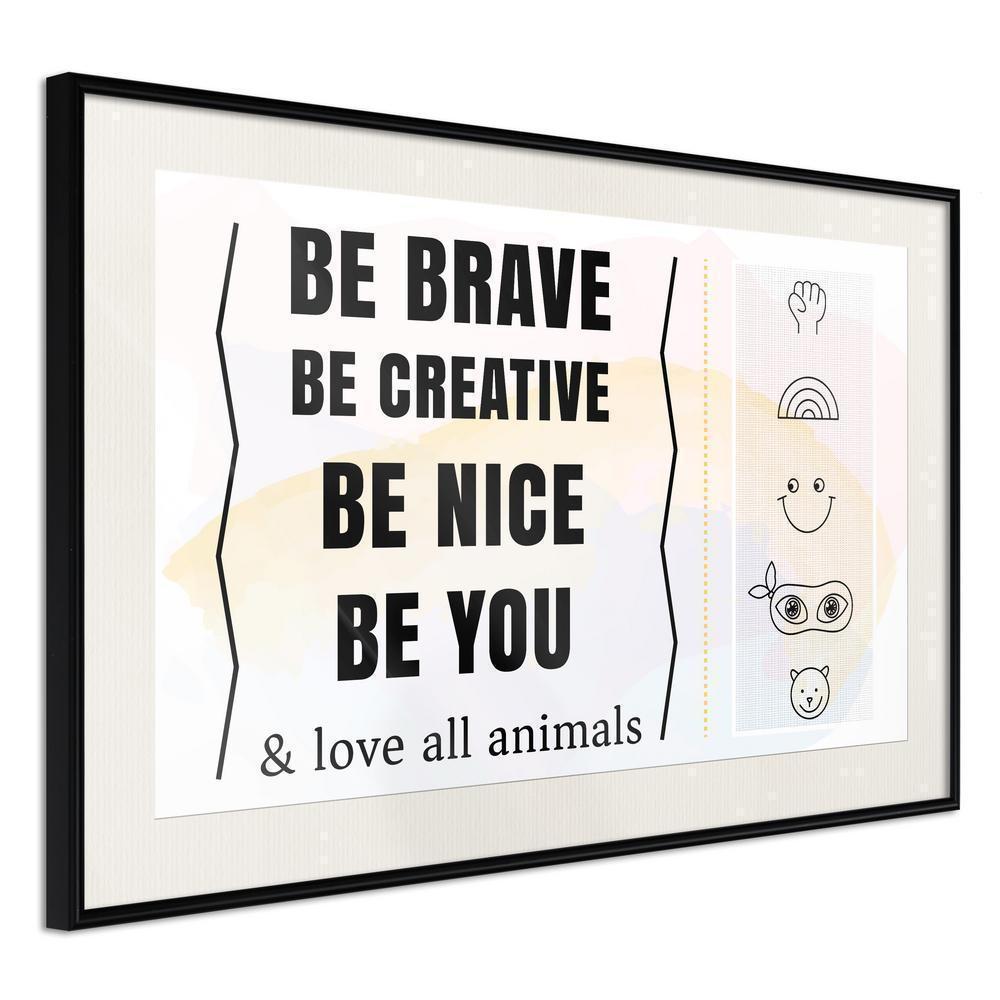 Typography Framed Art Print - Life Values-artwork for wall with acrylic glass protection
