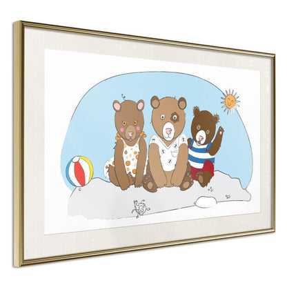 Nursery Room Wall Frame - Holidays at the Seaside-artwork for wall with acrylic glass protection