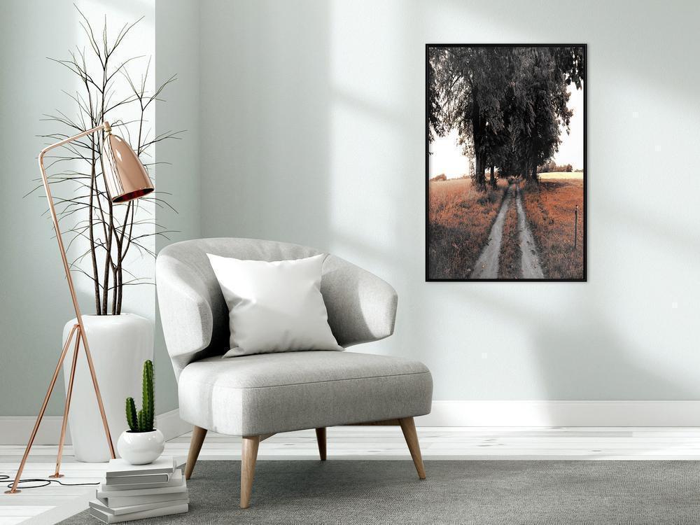 Autumn Framed Poster - Field Path-artwork for wall with acrylic glass protection