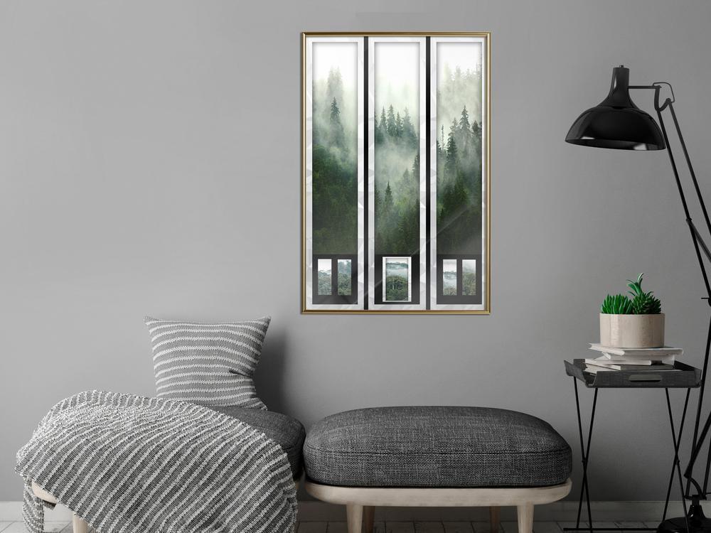 Framed Art - Eternal Forest – Triptych-artwork for wall with acrylic glass protection