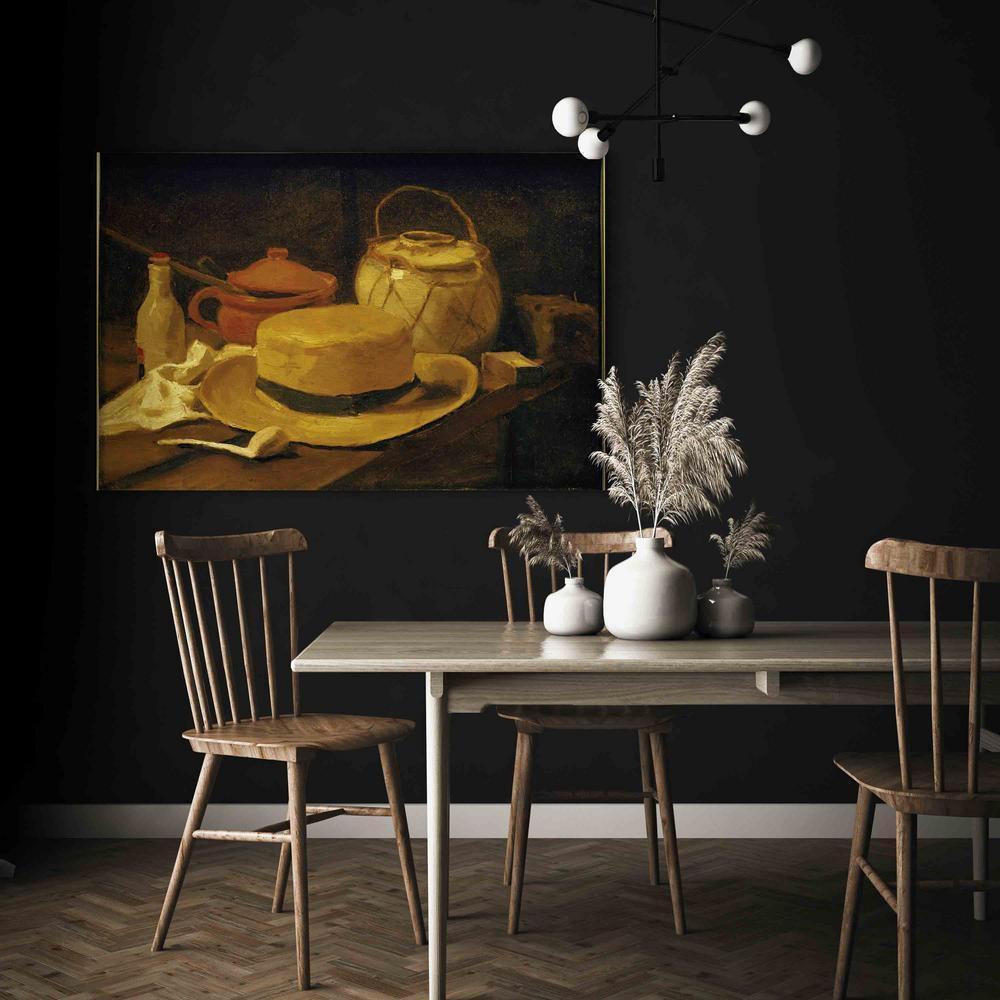 Impression sur toile - Nature morte au chapeau de paille jaune (Vincent Van Gogh)