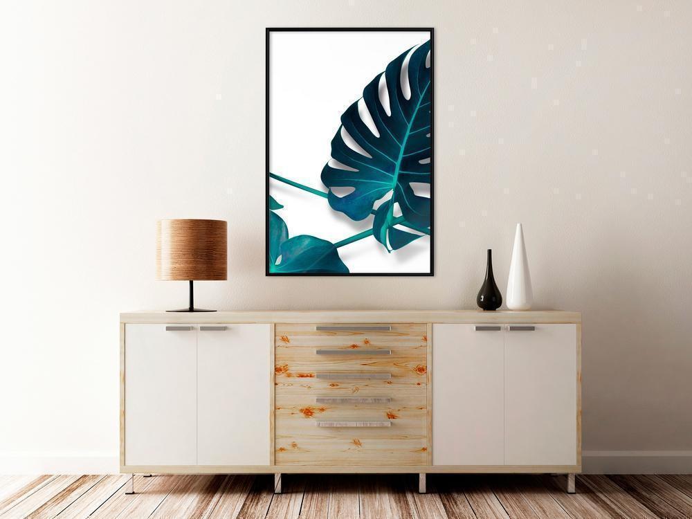 Botanical Wall Art - Turquoise Monstera I-artwork for wall with acrylic glass protection