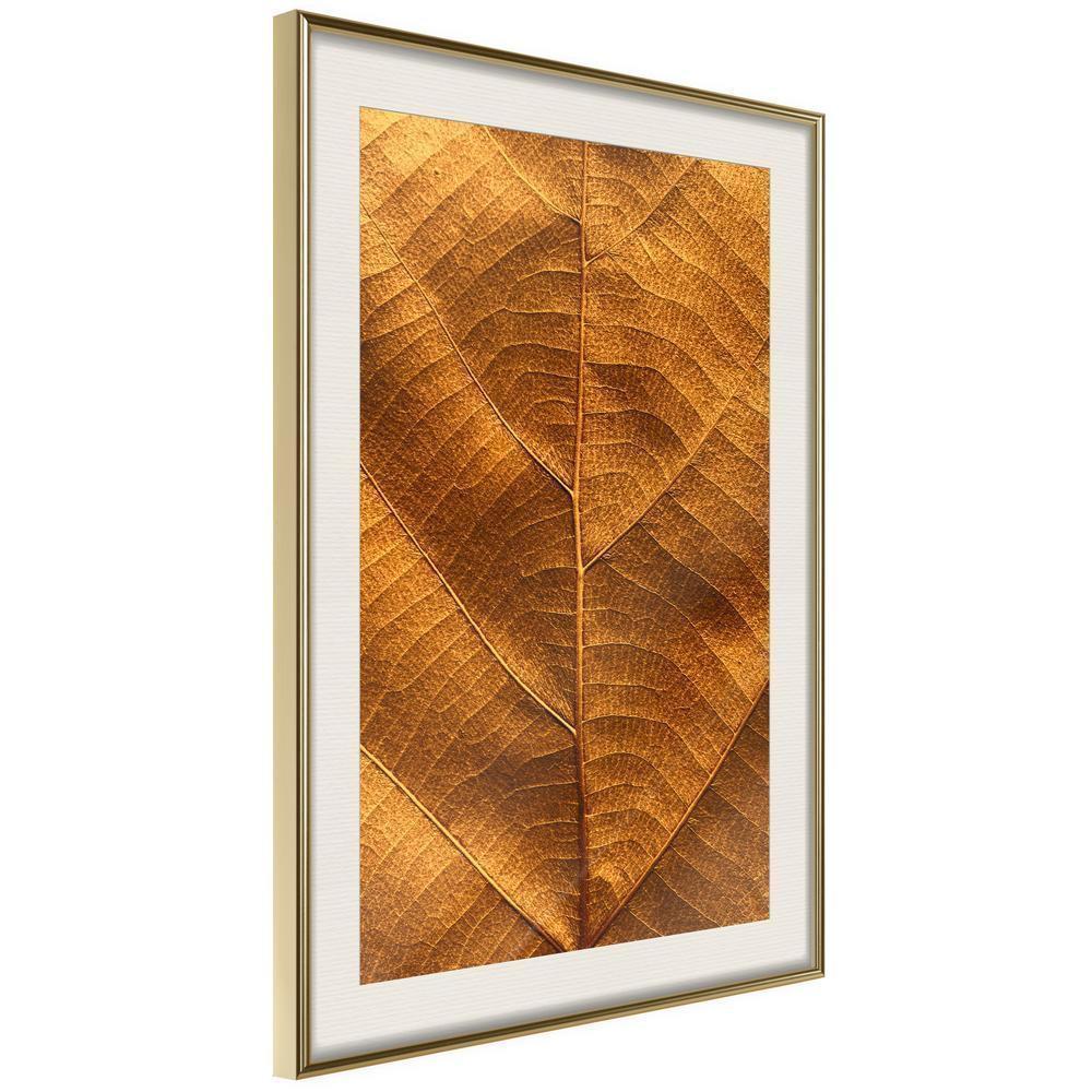 Autumn Framed Poster - Golden Veins-artwork for wall with acrylic glass protection