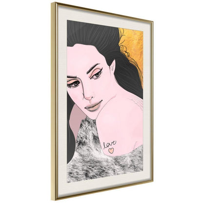 Wall Decor Portrait - Love Tattoo-artwork for wall with acrylic glass protection