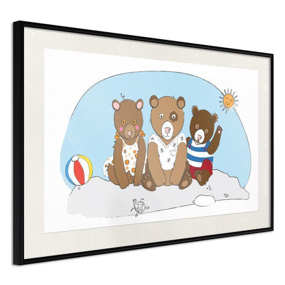 Nursery Room Wall Frame - Holidays at the Seaside-artwork for wall with acrylic glass protection