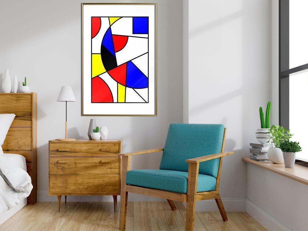 Abstract Poster Frame - Neoplastic Composition-artwork for wall with acrylic glass protection