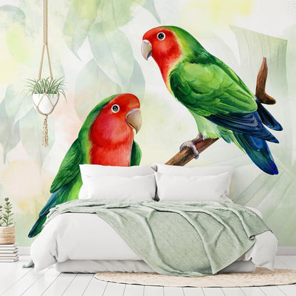 Wall Mural - Lovebirds-Wall Murals-ArtfulPrivacy