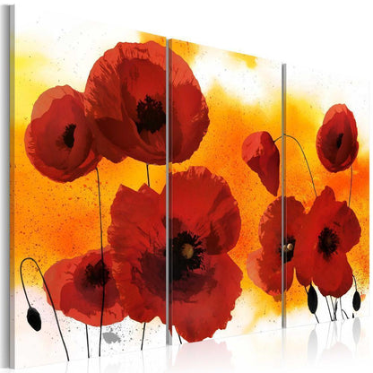 Canvas Print - Sunny afternoon and poppies-ArtfulPrivacy-Wall Art Collection