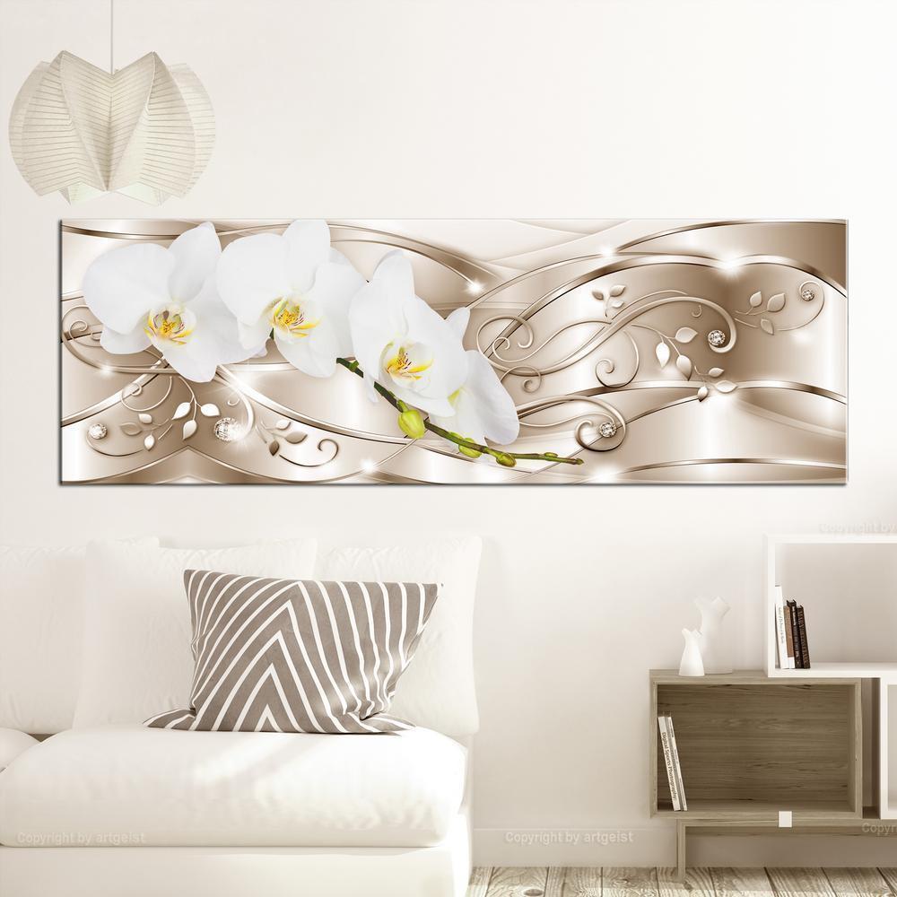 Canvas Print - Flowering (1 Part) Narrow Beige-ArtfulPrivacy-Wall Art Collection