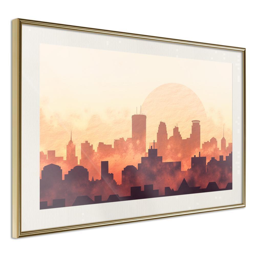 Abstract Poster Frame - Melancholy of Sunset-artwork for wall with acrylic glass protection