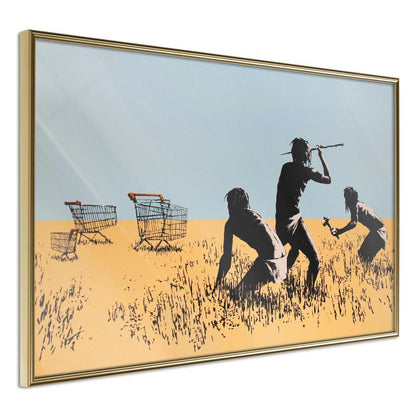 Urban Art Frame - Banksy: Trolley Hunters-artwork for wall with acrylic glass protection