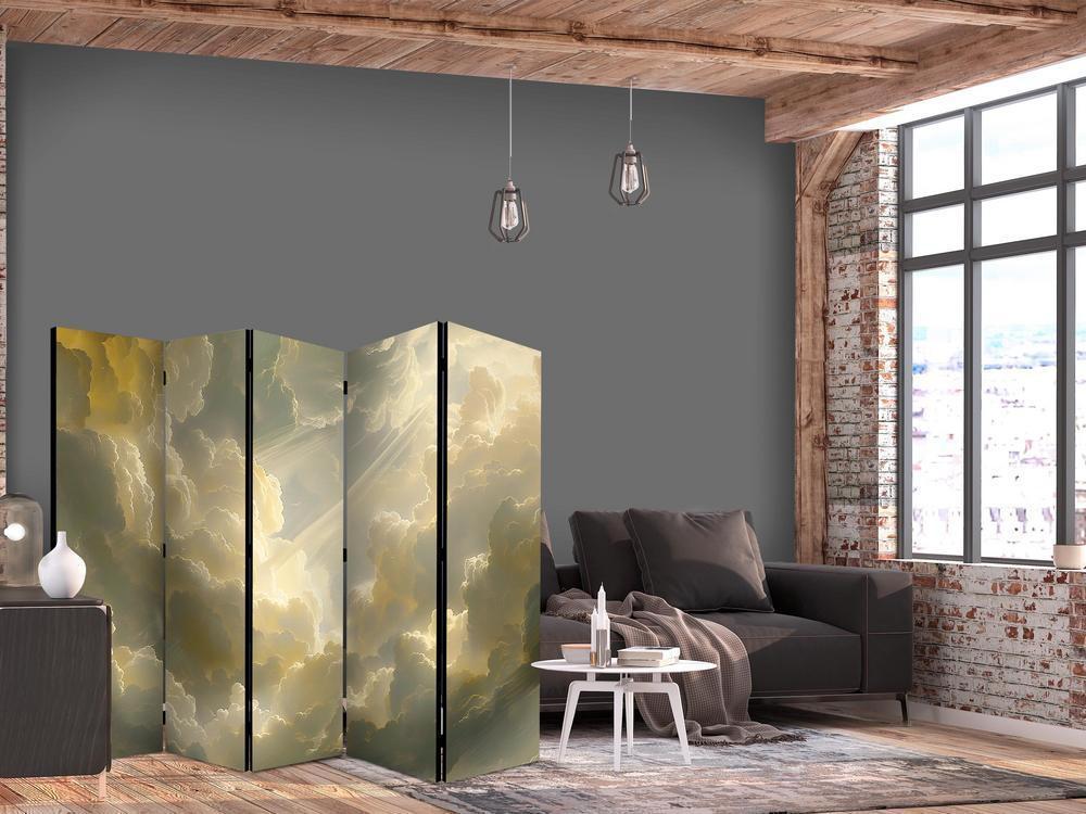 Room Divider - Enchanting Play of Colors Against the Clouds- A 5 Panel Folding Screen For Living rooms, bedrooms or home office, decorative folding screen made with wood and canvas