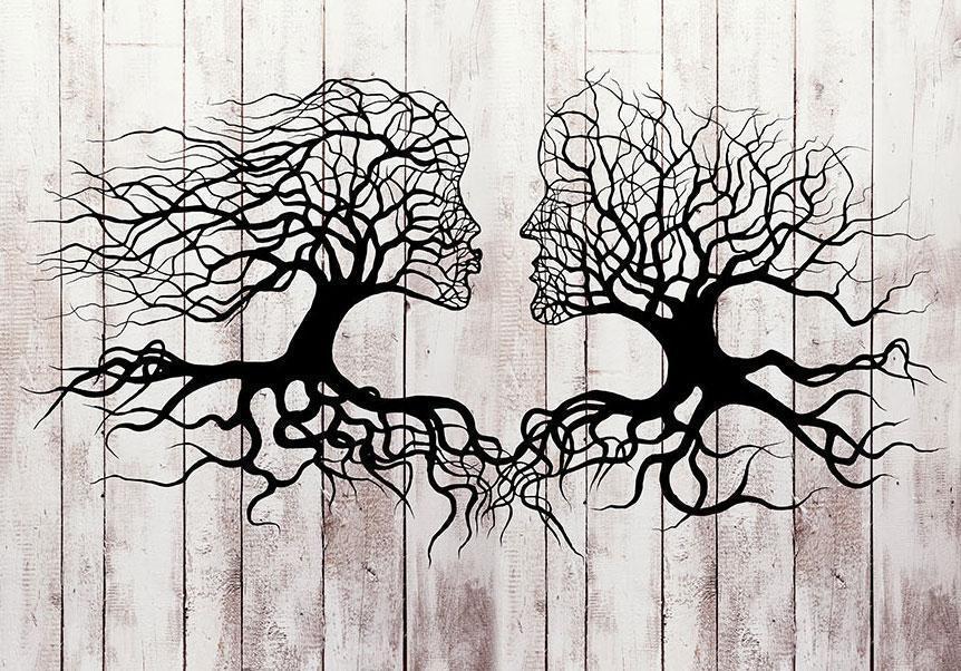 Wall Mural - A Kiss of a Trees-Wall Murals-ArtfulPrivacy