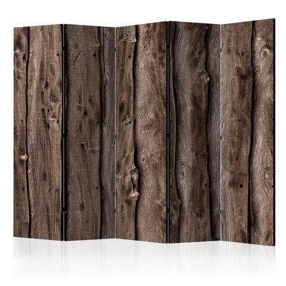 Room Divider - Wooden Melody II- A 5 Panel Folding Screen For Living rooms, bedrooms or home office, decorative folding screen made with wood and canvas