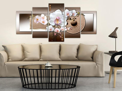 Canvas Print - Orchid and zen garden-ArtfulPrivacy-Wall Art Collection